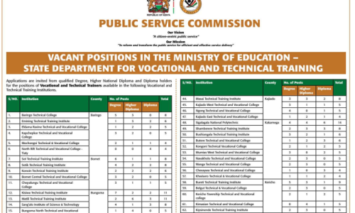 PSC 1300 Vacant Positions Advert