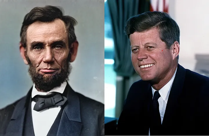 John F Kennedy and Abraham Lincoln