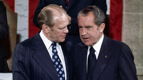 President Gerald Ford pardons Richard Nixon